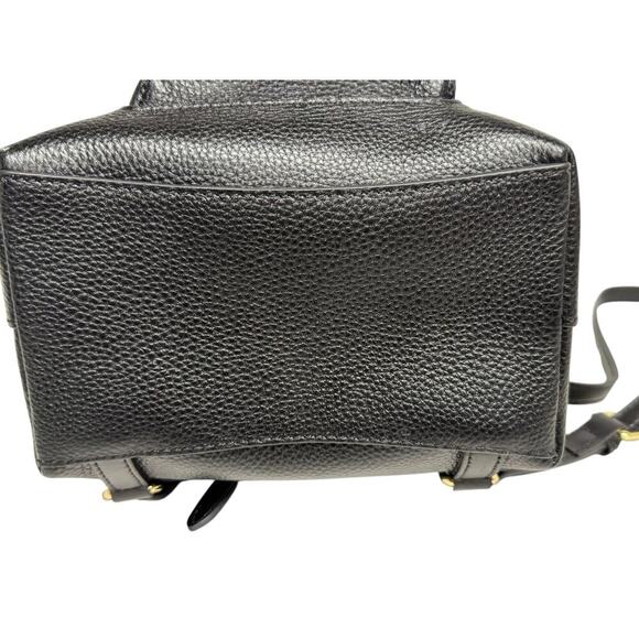 Bella Luer Black Pebble Leather Drawstring/Clasp Closure Small Backpack Bag - Picture 10 of 16